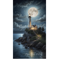 Lighthouse By Moonlight, 8.5" x 15", Single Print