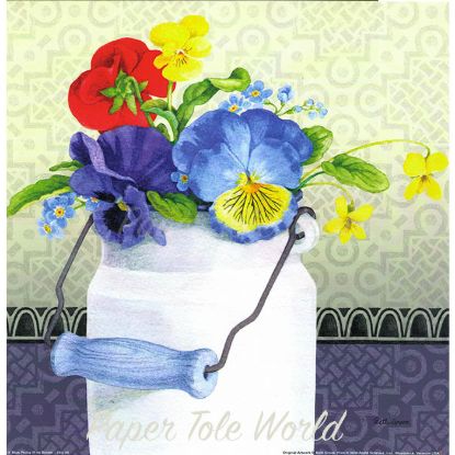 Picture of Blue Pansy in Can - 10" x 10"