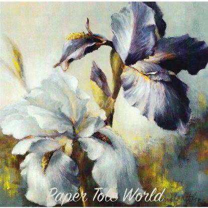 Picture of Irises After Rain - 9" x 9"