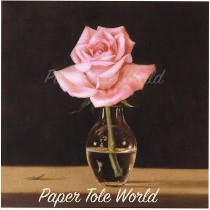 Picture of Pink Rose in Vase - 10" x 10"