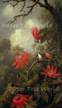 Picture of Hummingbird and Passionflowers, 7" x 12"