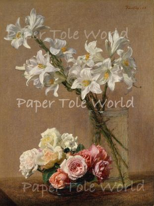 Picture of Roses and Lilies 9" x 12"