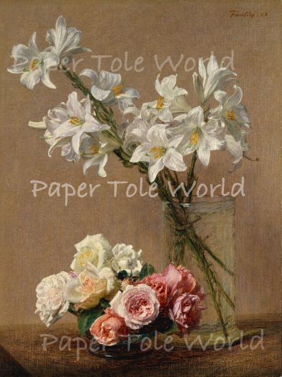 Picture of Roses and Lilies 9" x 12"