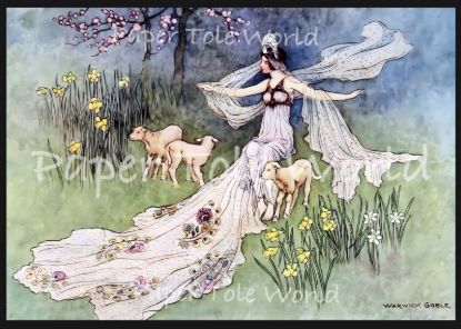 Picture of Fairy With Lambs, 10" x 14"