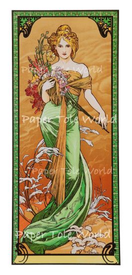 Picture of 'Alice' In Green Dress - 6.5" x 13.5"