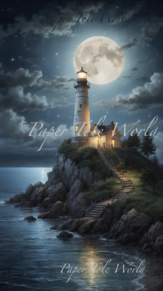 Picture of Lighthouse By Moonlight, 8.5" x 15"